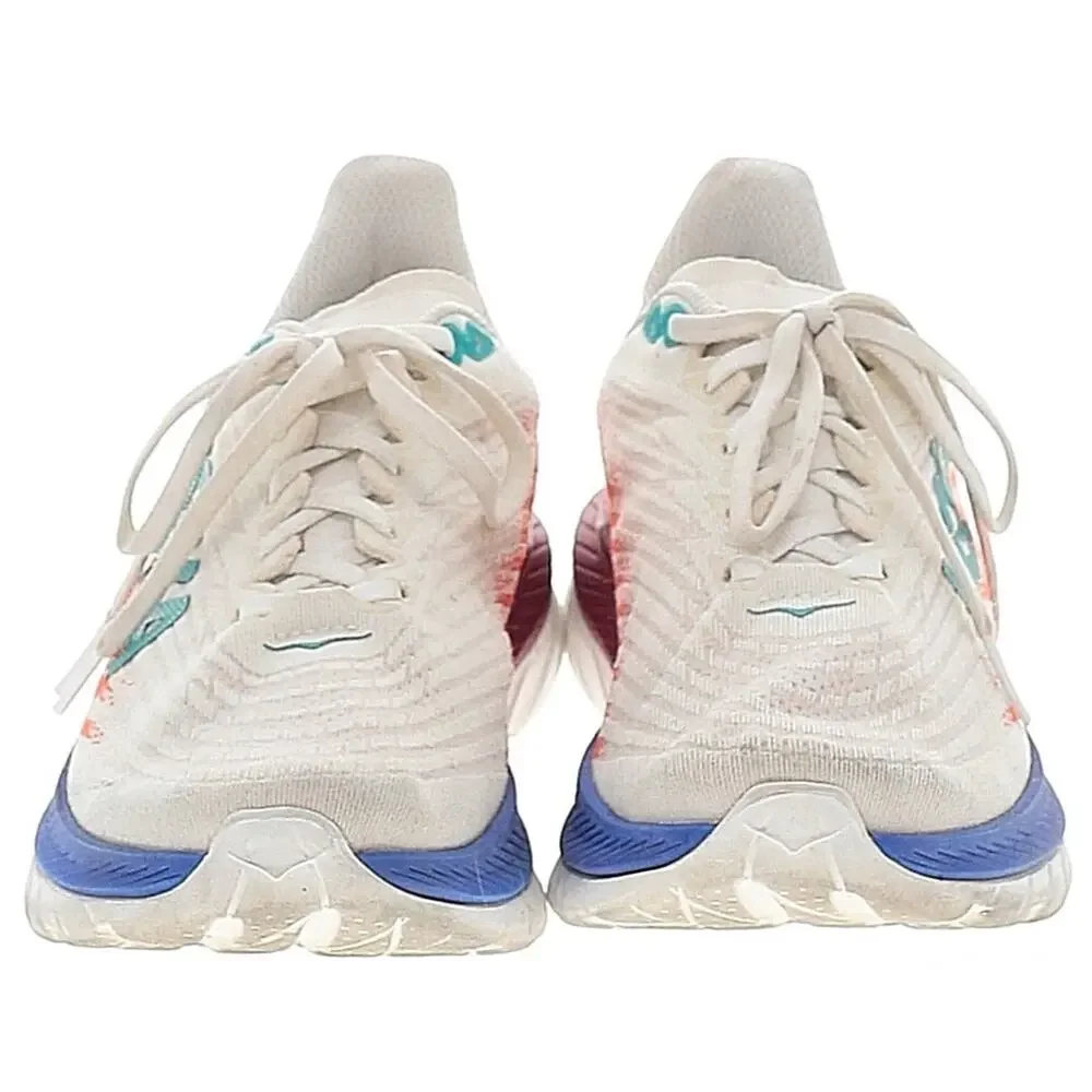 HOKA One One Mach 5 Women’s Size 7.5 White Coral Blue Running Shoes Sneakers